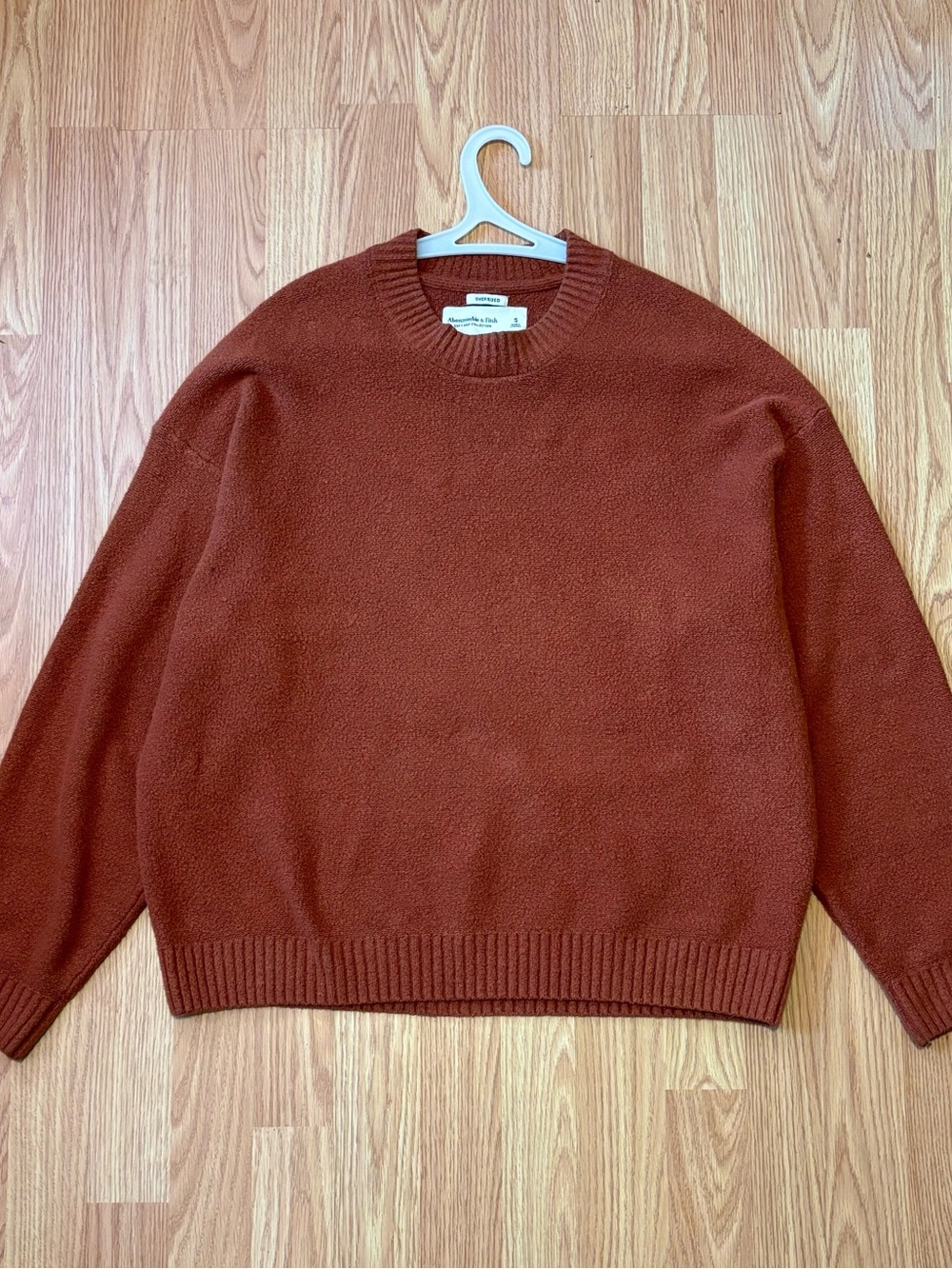 Mens Crewneck Sweater in Rust Brown